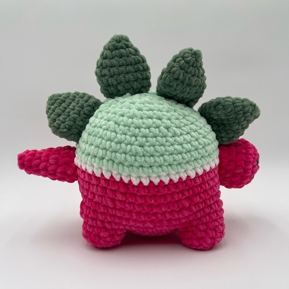 Melonosaurus Amigurumi Handmade Plush Dinosaur Colorful Soft - Picture 3 of 11